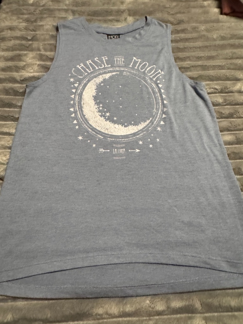 Modern Lux Blue Graphic 'Chase the Moon' Tank